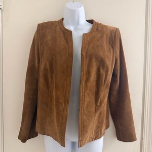 Kate Hill Brown Suede Blazer 100% Leather